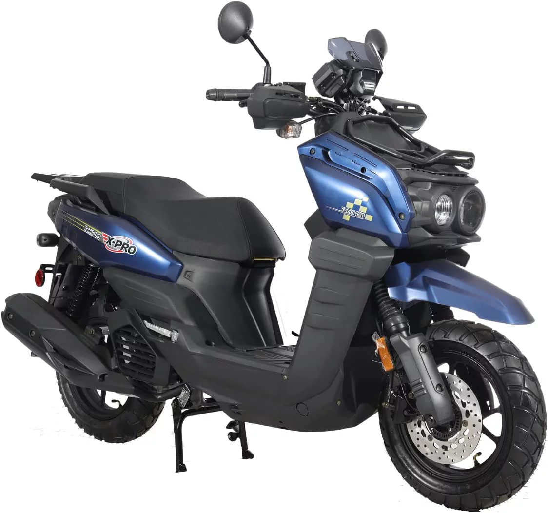 X-Pro Brand New 150cc Gas Moped Scooter, 12" Aluminum Wheels Electric/Kick Start - Curated Treasures Market