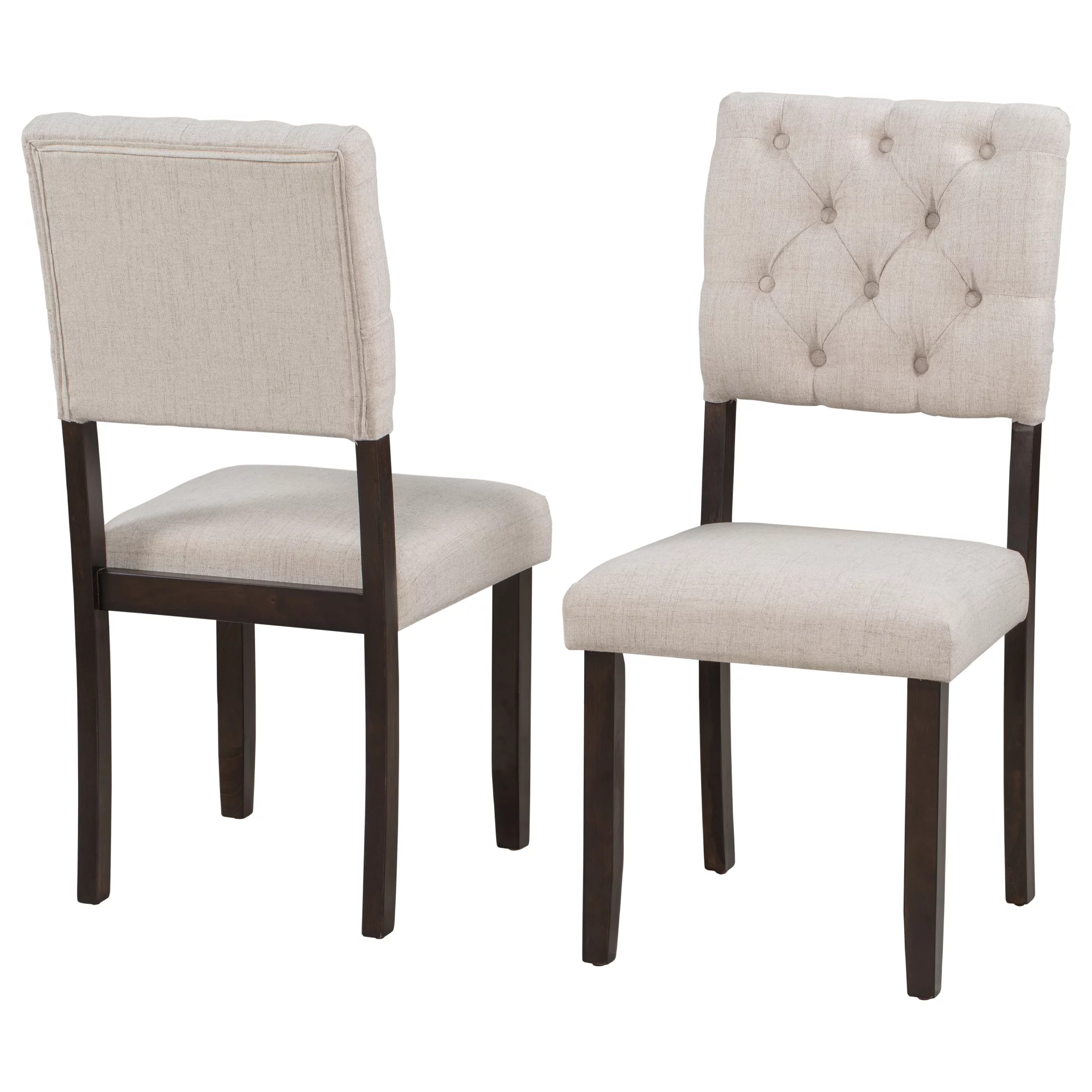 Besthome 6-Piece Dining Table and Chair Set with Special-shaped Legs and Foam-covered Seat Backs&Cushions for Dining Room (Espresso)