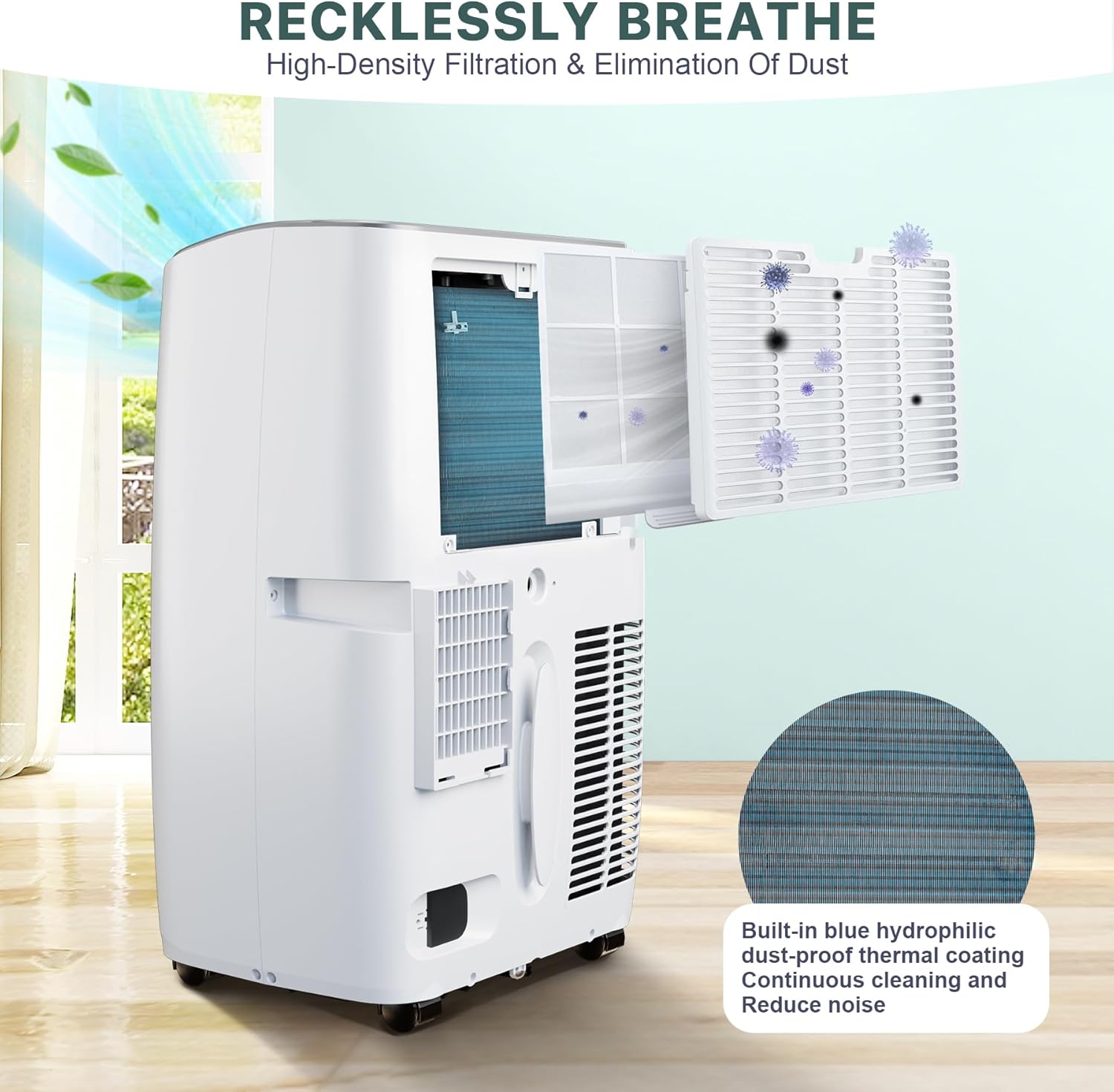 Portable Air Conditioners, 14,000 BTU Room AC Unit Portable With 4 Modes, Remote Controller,Up to 700 Sq.Ft, White