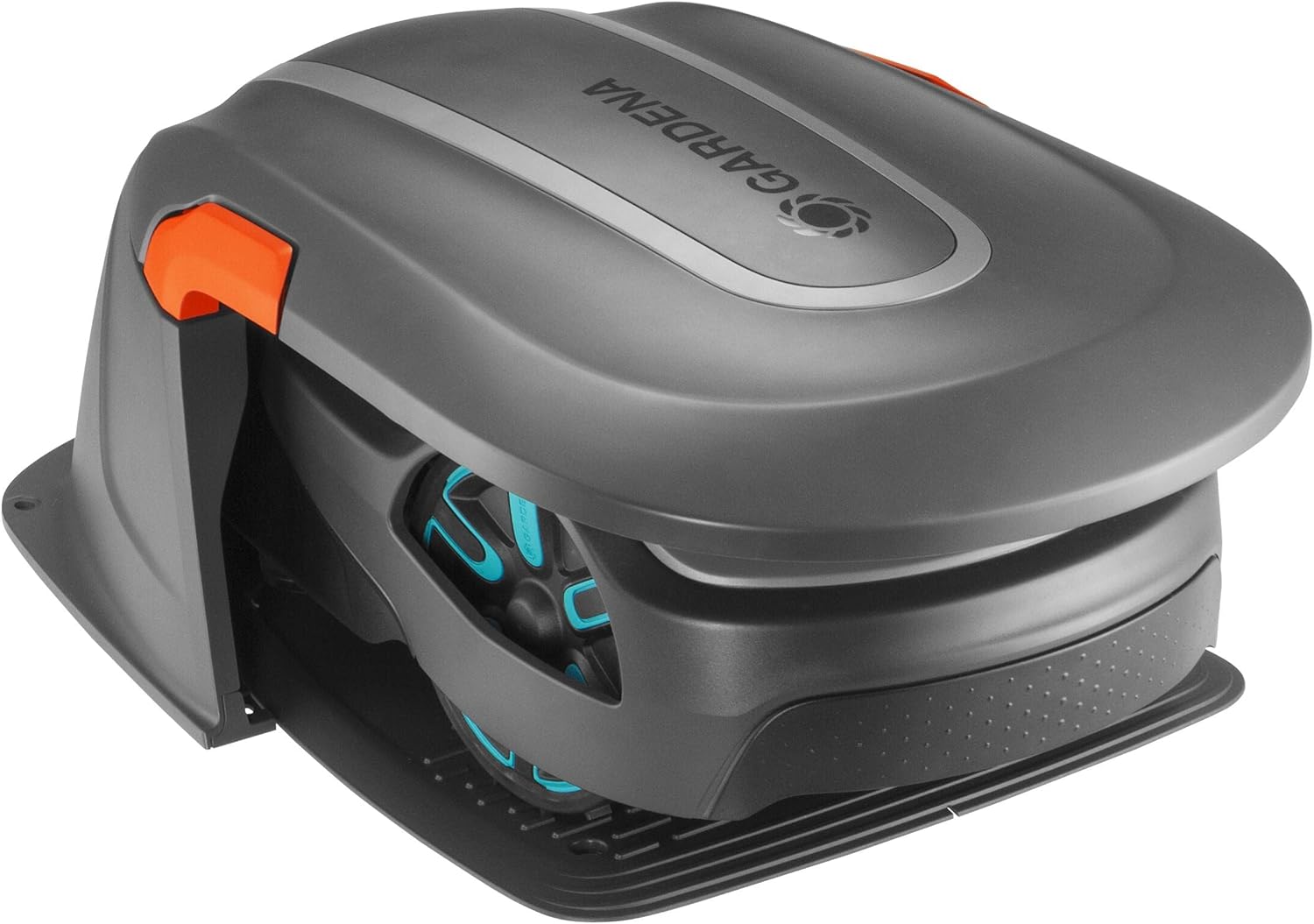 GARDENA SILENO Minimo - Fully automatic robotic lawnmower with Bluetooth App, quietest in the market, boundary wire included, for lawns up to 2700 sq. ft, Gray
