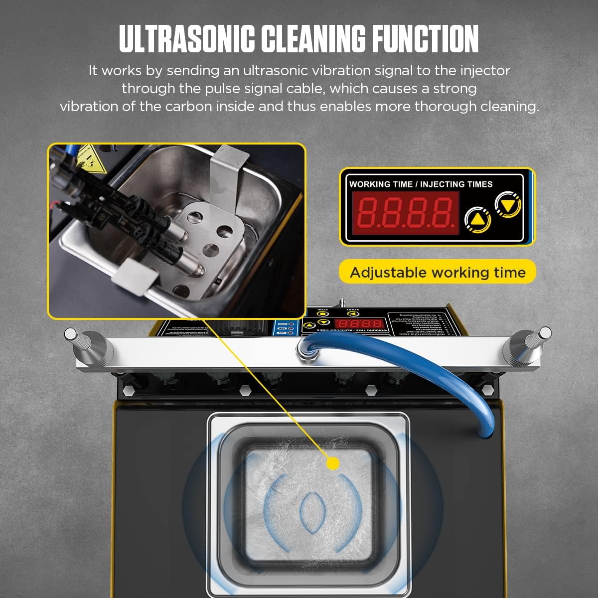 QPKING GID Fuel Injector Cleaner & Tester, Automotive Fuel System Cleaners Testers,Fuel Injection Systems Cleaners 110V/220V