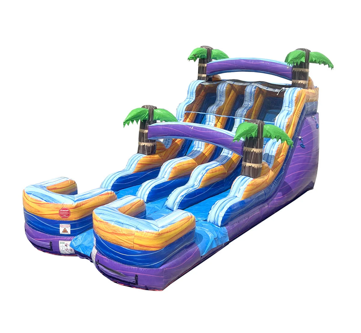 TentandTable Commercial Inflatable Water Slide, Rainbow Double Lane with Blower, 13'