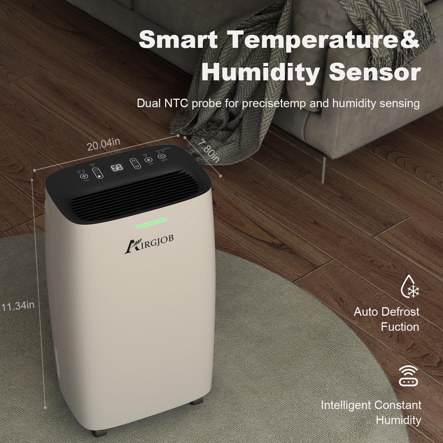 32-Pint Dehumidifier for Basement and Large Room - 2000 Sq. Ft. Quiet Dehumidifier for Large Capacity Room Home Bathroom Basements - Auto Continuous Drain Remove Moisture with Child Lock