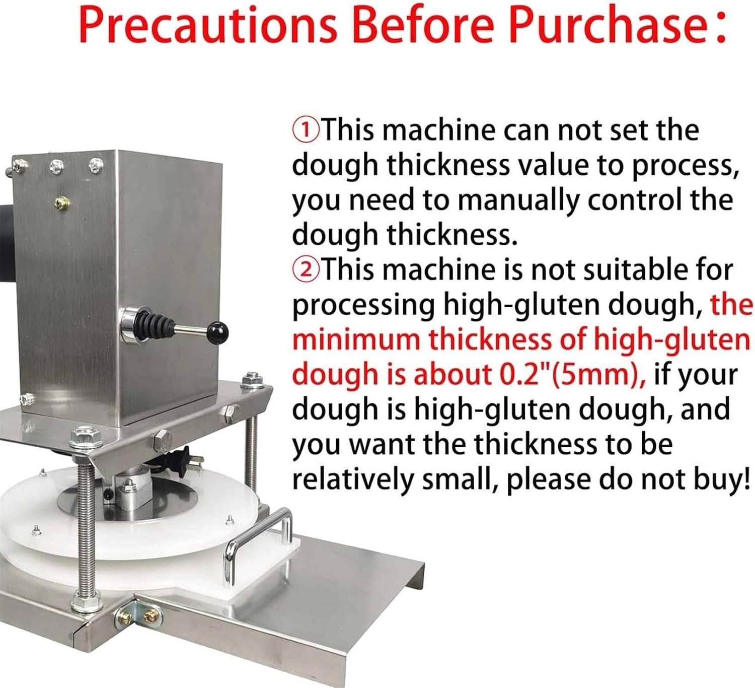 Electric Pizza Dough Press Machine, Commercial Dough Roller Sheeter,Pizza Dough Press Machine, Dough Pastry Manual Press Machine for Pizza Crusts and Meatloaf