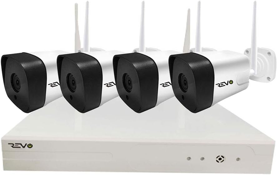 REVO America 4CH Wireless Gateway Security System with 32GB Micro SD Card & 2X 1080p Battery Operated Cameras with 2-Way Audio (RWG41CU2X-1)