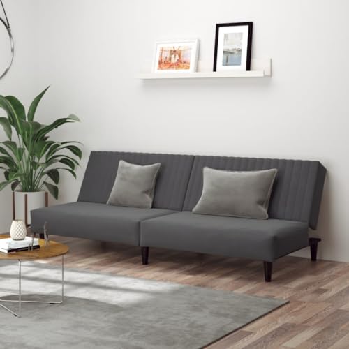 Sofas & Couches 2-Seater Sofa Bed Dark Gray Velvet,Versatile Sofa Bed with Velvet Upholstery and Convertible Design for Living Rooms, Apartments, and Offices Living Room Furniture