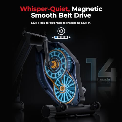 Sunny Health & Fitness Foldable Magnetic Exercise X-Bike Pro, Digital Monitor, Pulse Sensor, Low-Impact, Magnetic Resistance, Ergonomic Support, SunnyFit® App Enhanced Bluetooth Connectivity