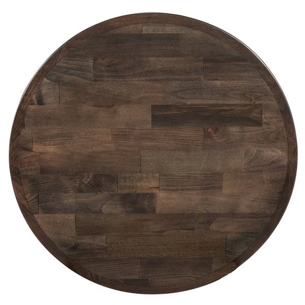 Lancaster Table u0026 Seating 24x22 Round Recycled Wood Butcher Block Table Top with Espresso Finish