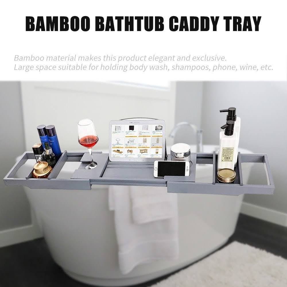 Bathtub Caddy Tray Bamboo Spa Bathtub Caddy Organizer