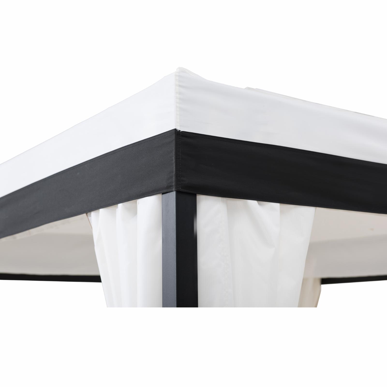 Sunjoy 10 ft. x 10 ft. Steel Gazebo - Black and White