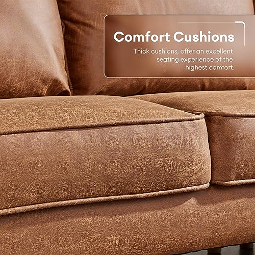 ovios 81.5" L-Shape Sofa Couch with Chaise, 3 Seat Sofa with Upholstered Armrest, Deep Seat Couches with Comfy Cushion for Living Room Small Spaces, Left Chaise, Grey