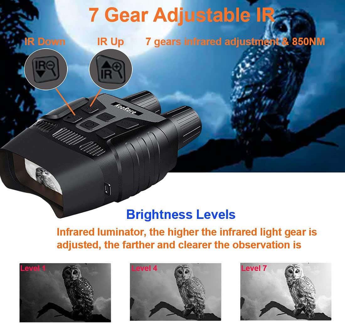 Night Vision Binoculars Night Vision Goggles Digital Infrared Goggles Night Vision for Adults Hunting Binoculars Day and Night Night Vision Scope for Hunting,Spotting,Surveillance with 32G Card