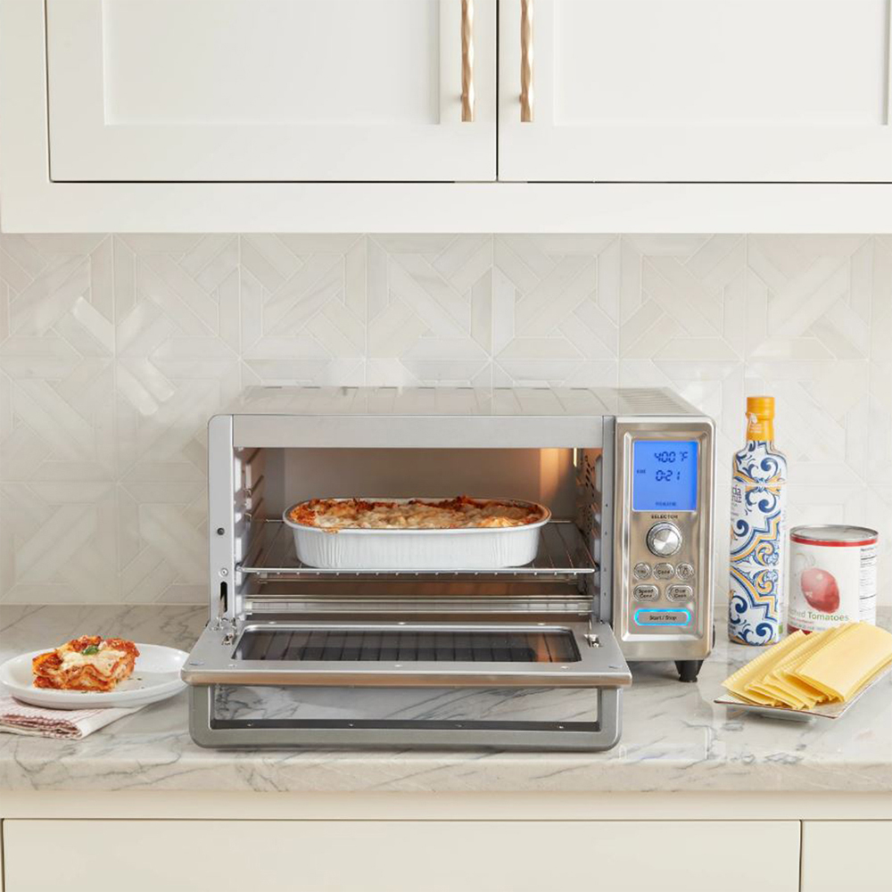 Cuisinart TOB-260N1 Chef's Convection Toaster Oven, Stainless Steel Bundle with Cuisinart Classic Nonstick Edge 6" Chef's Knife Black and Cuisinart 3D City Collection Rome Cutting Board