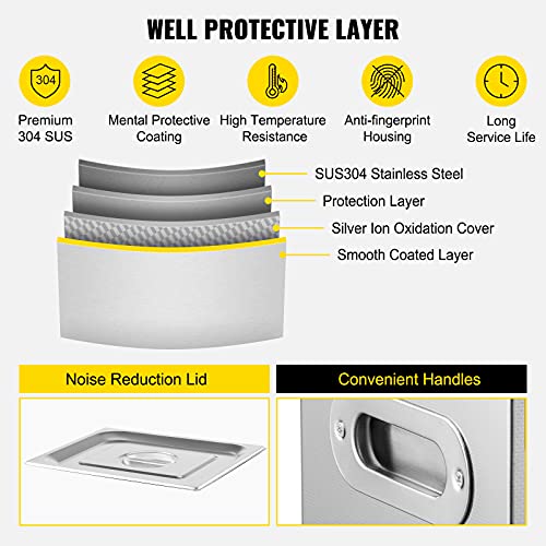 VEVOR 30L Industrial Ultrasonic Cleaner with Digital Timer&Heater 40kHz Professional Large Ultrasonic Cleaner Total 1100W for Wrench Tools Industrial Parts Mental Instrument Apparatus Cleaning