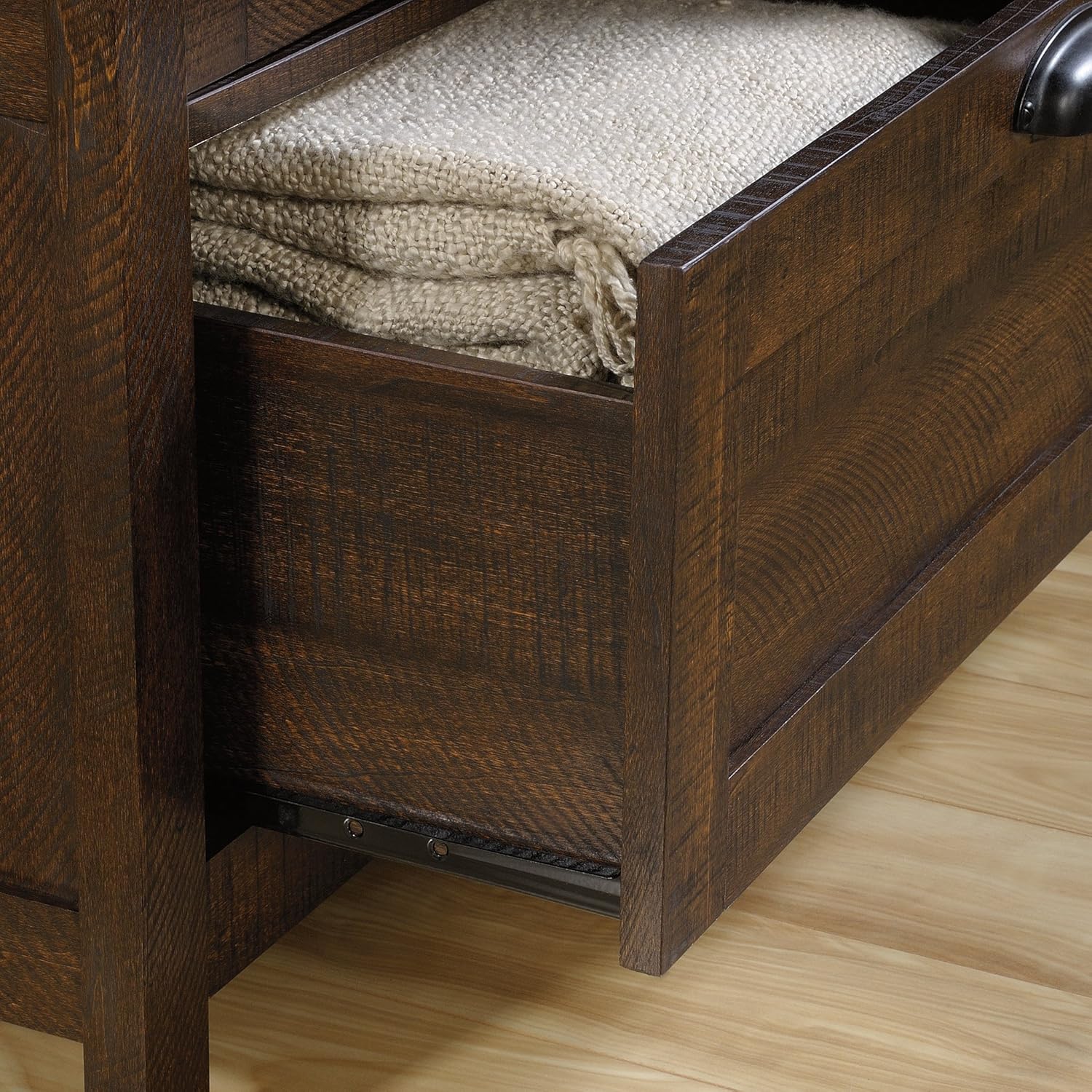 Sauder Storage Cabinet, Rustic Walnut finish