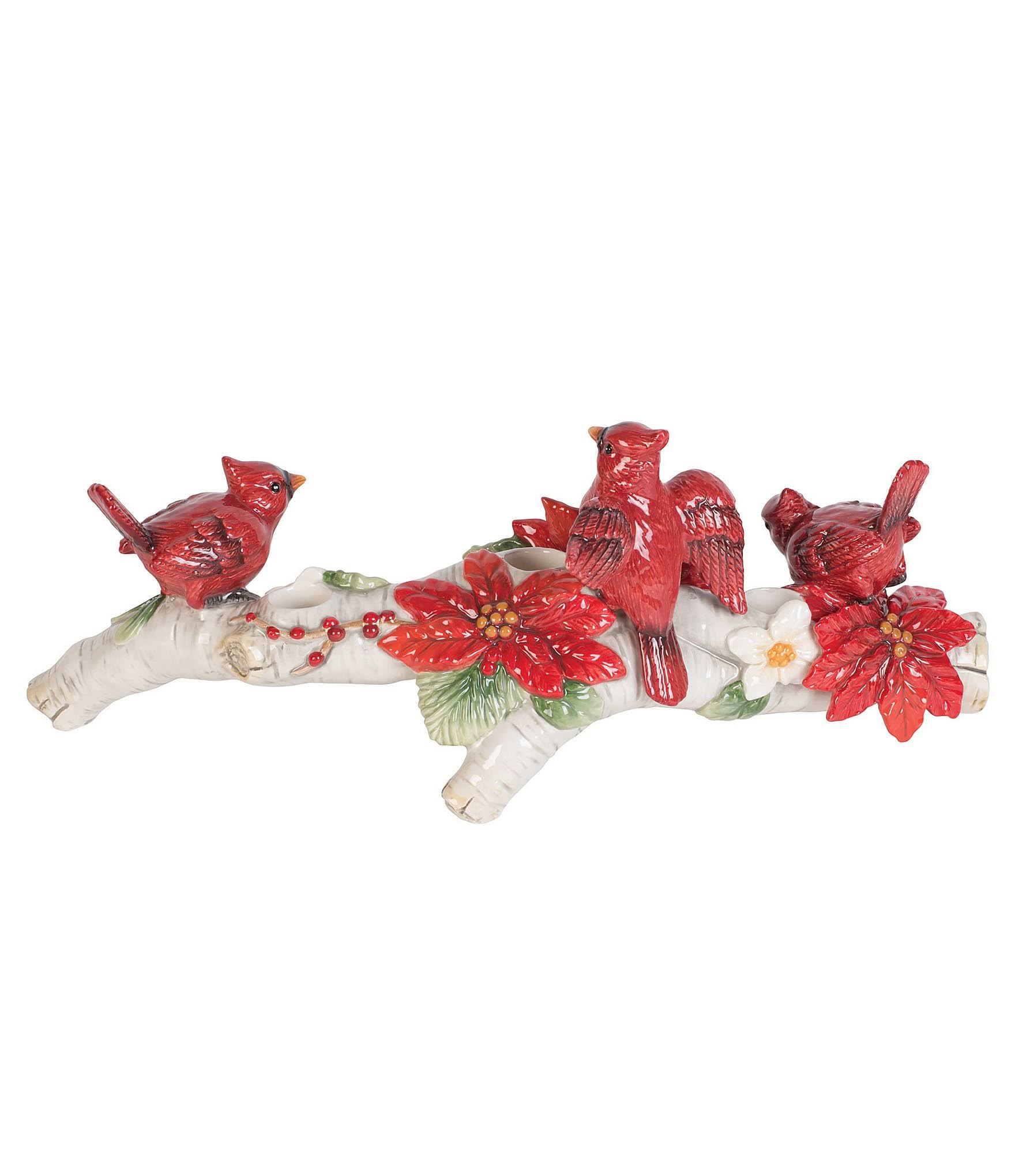 Fitz and Floyd Assorted Cardinal Christmas Candelabra