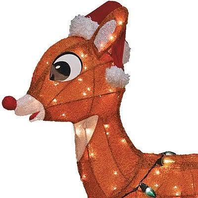 Product Works 60587 Christmas Lawn Decoration, 3-D Lighted Rudolph, 36-in.