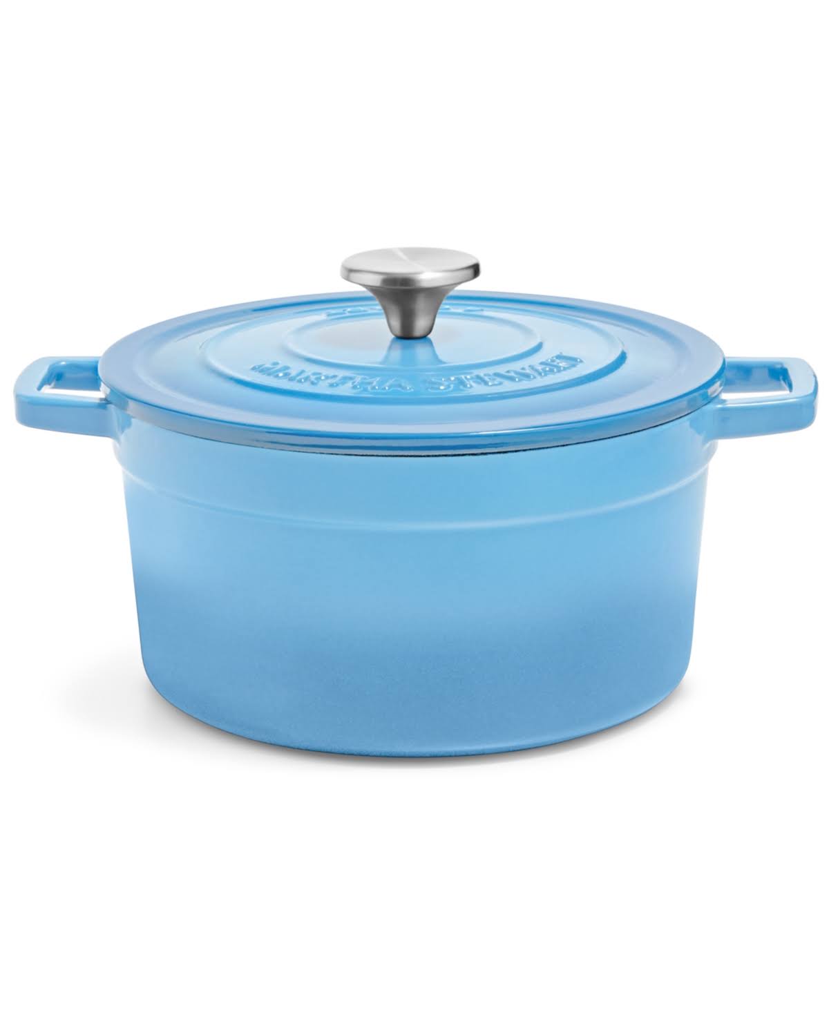 Martha Stewart Collection 4-Qt. Enameled Cast Iron Round Dutch Oven, Created for Macy&s - Light Blue
