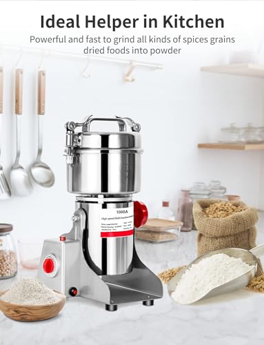 Electric Grain Grinder Mill, 304 Stainless Steel Pulverizer Grinding Machine