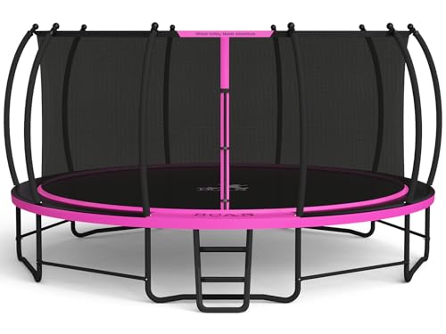 BCAN 8FT 10FT 12FT 14FT 15FT 16FT Recreational Trampoline with Enclosure for Kids Adults, ASTM Approved, Outdoor Trampolines with Ladder for Kids
