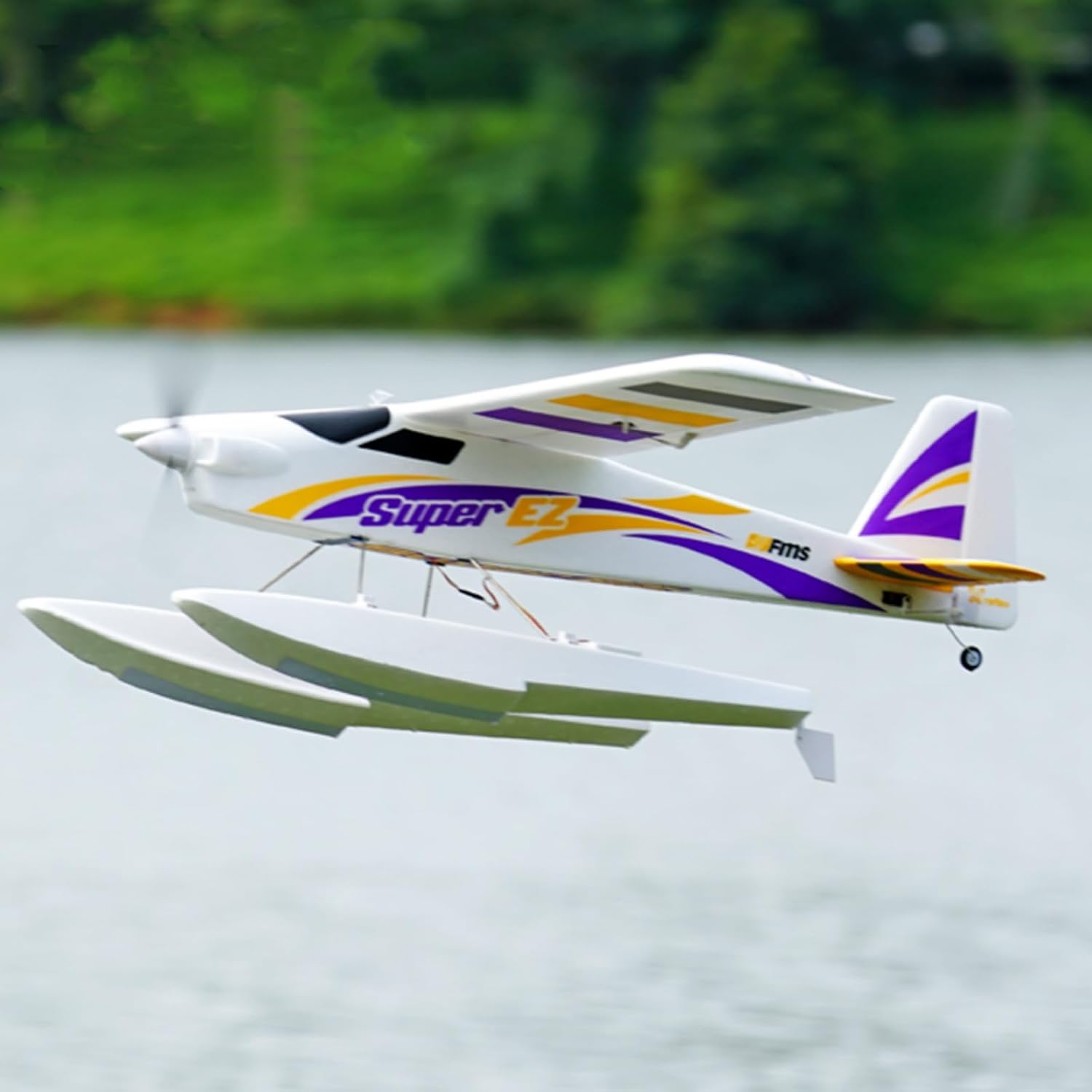 FMS Rc Planes for Adults Remote Control Airplane Super EZ Trainer V4 RTF Ready to Fly with Reflex Gyro system1220mm Wingspan with Floats 4CH Water Sea Plane (Transmitter/Receiver/Battery Included)