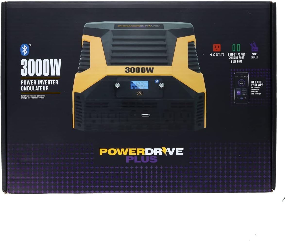 PowerDrive PWD3000P 3000 Watt Power Inverter with Bluetooth Technology