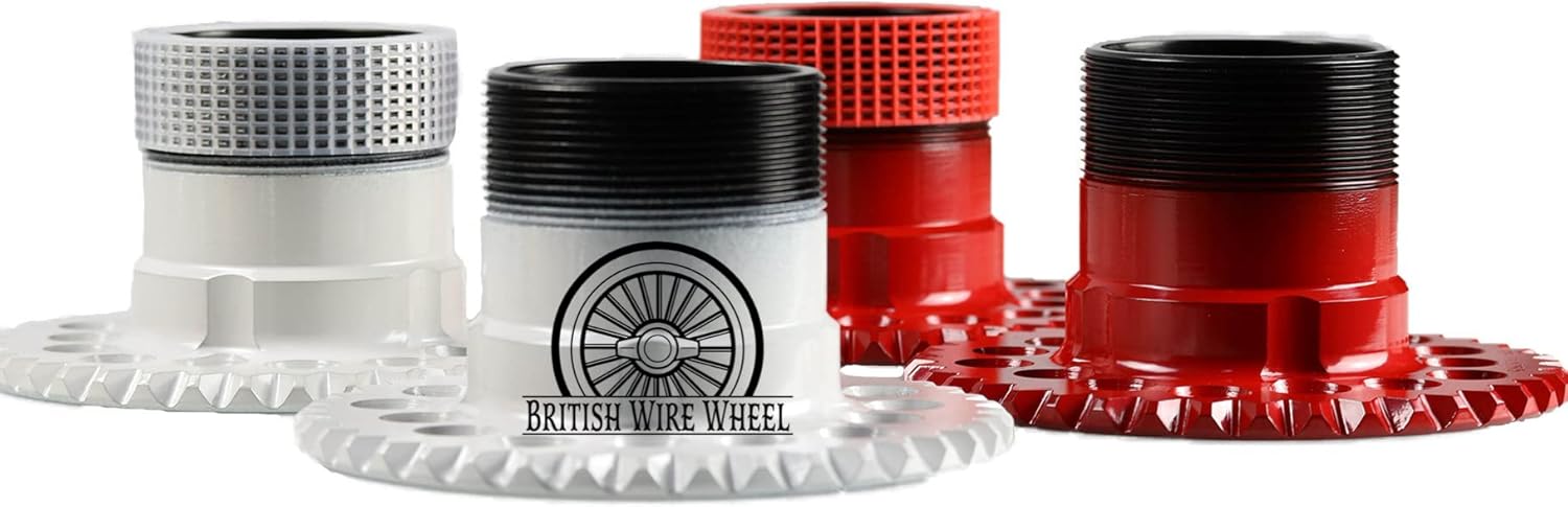 British Wire Wheel 5 Lug Universal Knock Off Wire Wheel Adapters for Lowriders, 5x4.5/ 5x4.75/ 5x5, Set of 4