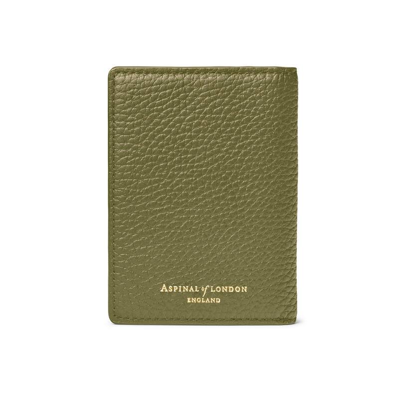Aspinal of London Ladies Green Double Fold Credit Card Holder