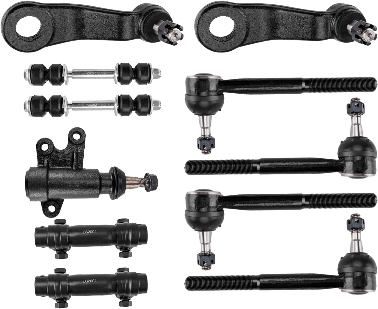 Torchbeam 15Pcs Front Suspension Kit, Upper Lower Control Arm Idler Arm Pitman Arm with Ball Joint Tie Rods Sway Bar Links for C1500 C2500 1993-2000, Tahoe 1995-2000, Yukon 2WD 1995-1999