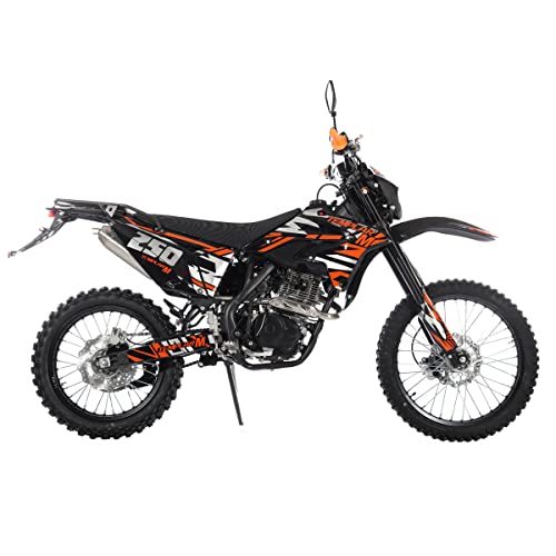 X-PRO Templar M 250cc Dirt Bike with Zongshen Engine 5 Speed Pit Bikes Adult Pitbike, Big 21"/18" Wheels! (Black)