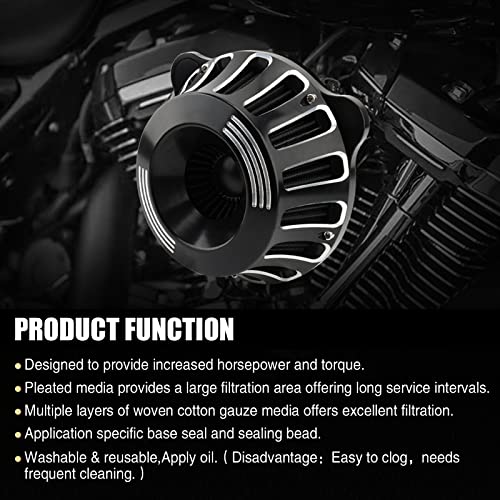 Air Cleaner Air Intake Filter Kit CNC Cut for Harley 2017-2023 Touring Road Glide Road King Street Glide Electra Glide 18-2023 Softail Fat Boy Street Bob FXDR 114 Fat Bob