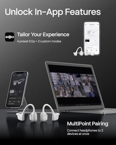 SHOKZ New OpenRun Pro 2 - Open-Ear, Bone Conduction Sport Headphones - with Reflective Strip - Sweat Resistant, Workout Headphones - Secure, Wireless, Comfortable Fit-Deep Bass and Smart Mic App
