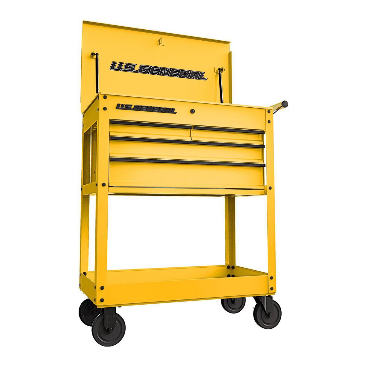 U.S. GENERAL 30 in., 4-Drawer Tech Cart, Red