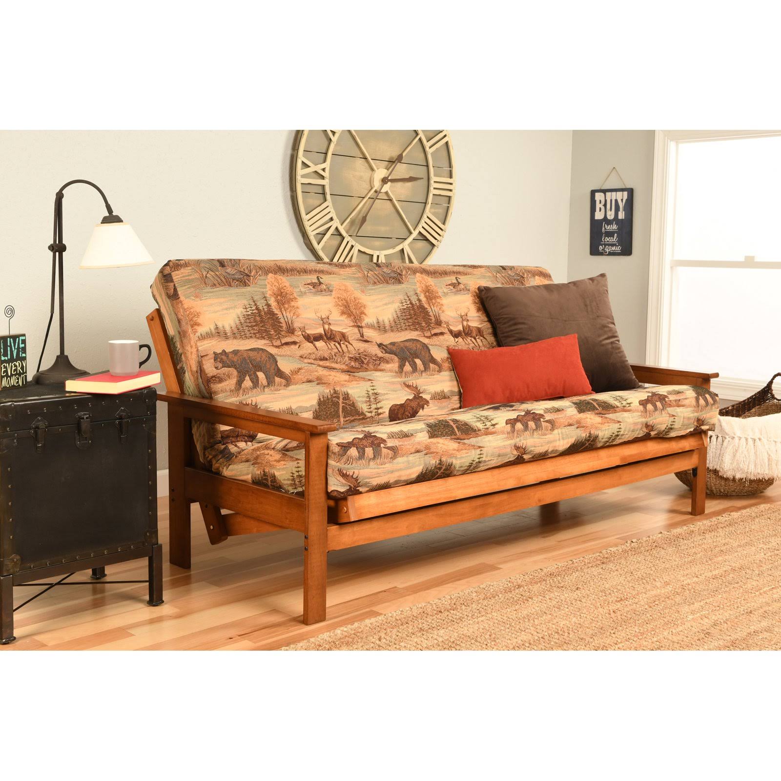 Kodiak Furniture Futon Set, Linen Charcoal