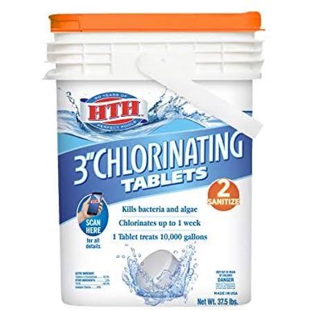 HTH 42030 3-Inch Chlorinating Tablets Swimming Pool Chlorine, 37.5 lbs, Other