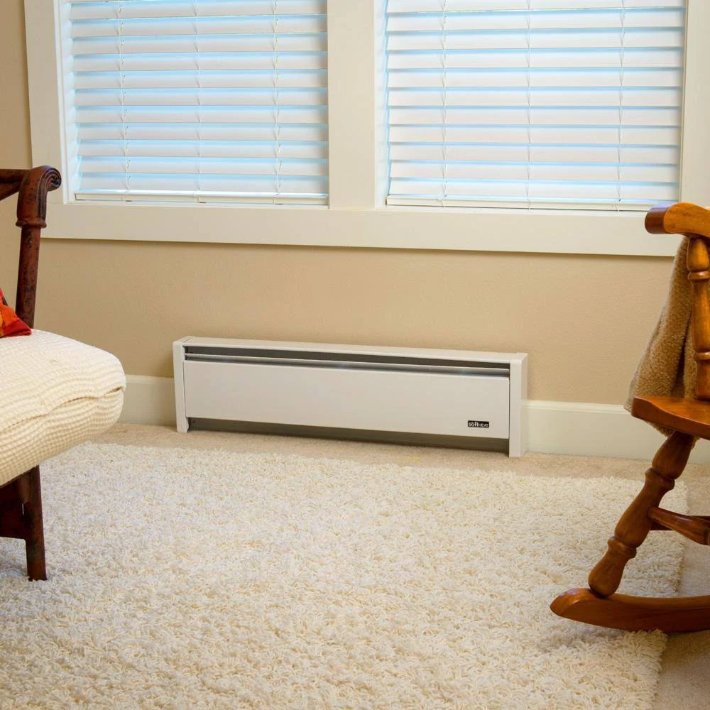 Cadet Ebhn750 47x22 Wide 2560 BTU 208/240 Volt 750 Watt Self-Contained Hydronic Baseboard Heater - White