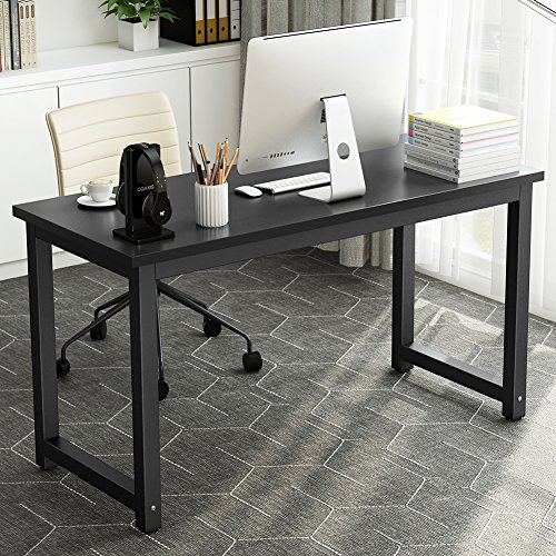 Tribesigns Modern Computer Desk, 63 x 31.5 inch Large Executive Office Desk Computer Table Study Writing Desk Workstation for Home Office, Spliced Desktop, White