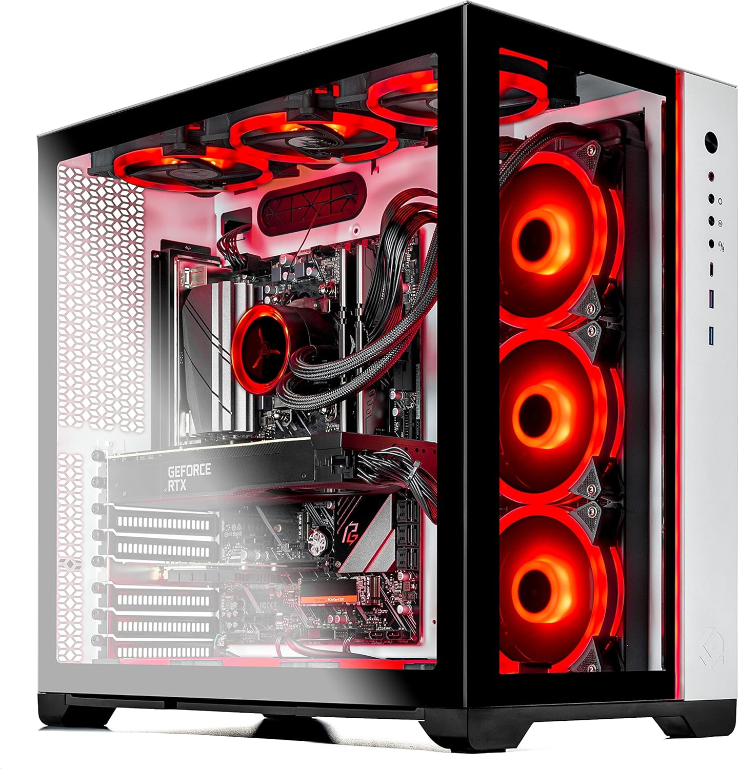 Skytech Prism II Gaming PC Desktop – AMD Ryzen 7 5800X 3.8 GHz, NVIDIA RTX 3080, 1TB NVME Gen4 SSD, 16GB DDR4 RAM 3200, 850W Gold PSU, 360mm AIO, 11AC Wi-Fi, Windows 11 Home 64-bit