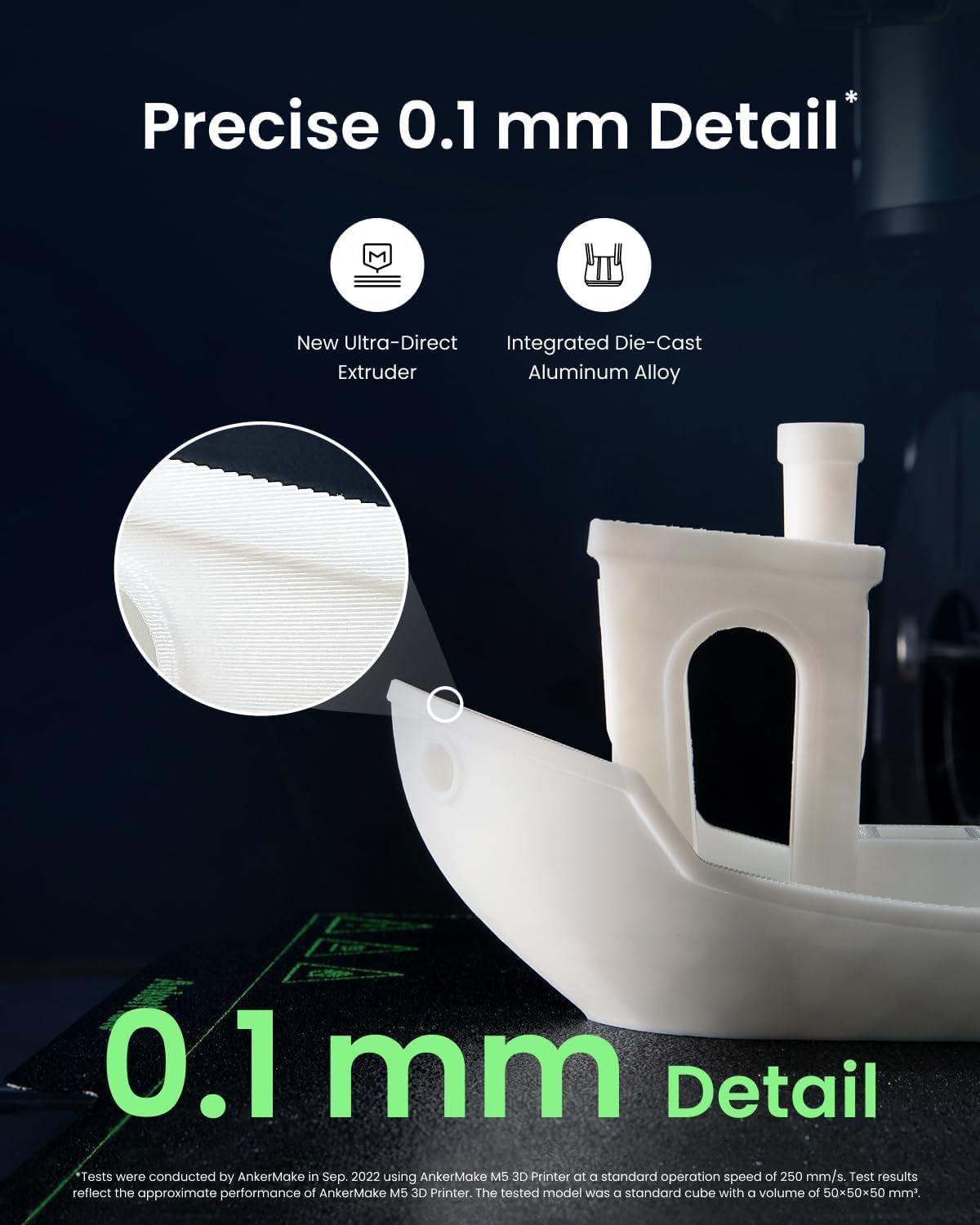 AnkerMake M5 3D Printer, High-Speed, Speed Upgraded to 500 mm/s, Fast Mode, Smooth Detail, Intuitive Control, Error Detection with AI Camera, Auto-Leveling (Renewed)