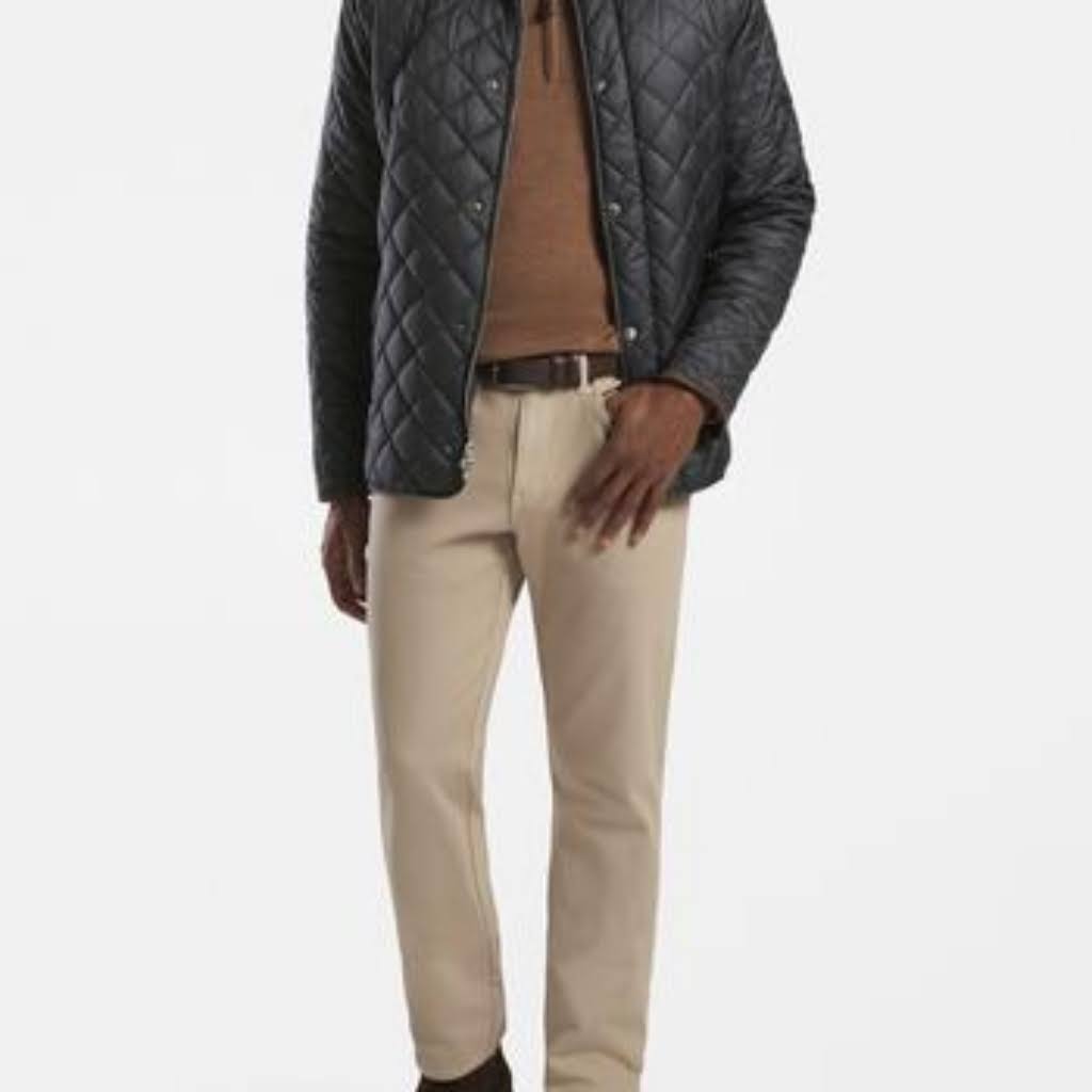 Peter Millar Suffolk Quilted Travel Coat - Black Male