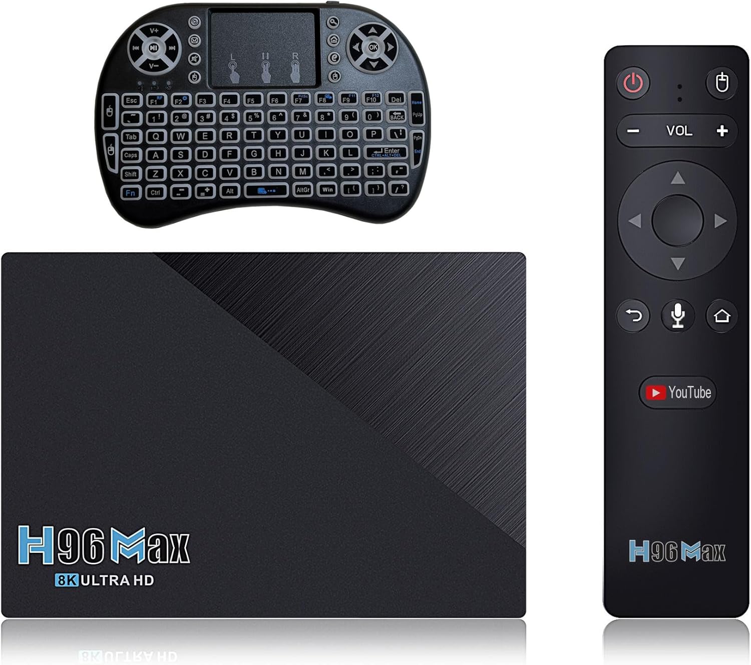 8GB 128GB H96 Max RK3566 Android TV Box RK3566 Quad Core Android 11.0 2.4G/5G WiFi 1000M LAN BT4.0 USB3.0 Support 4K 60fps H.265 HDR Box with i8 Keyboard