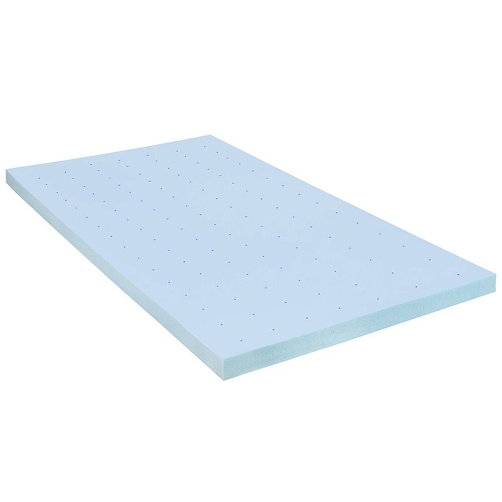 Offex Comfortable Sleep 3 inch Cool Gel Infused Memory Foam Mattress Topper, Blue - Twin