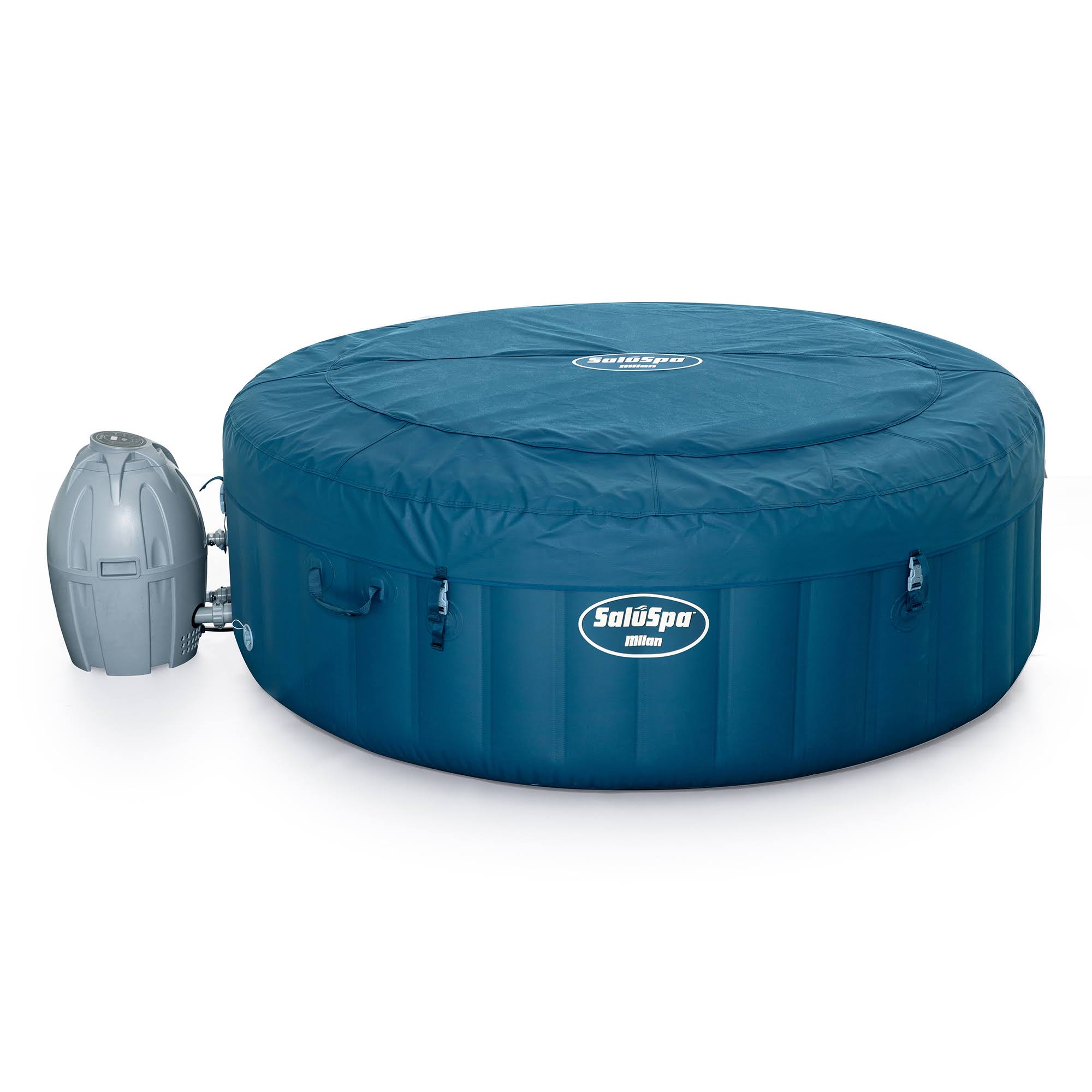 Bestway SaluSpa Milan Airjet Plus Portable Round Inflatable Hot Tub Spa, Blue
