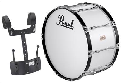 Pearl Competitor CMB2214/CXN33 22x22 Marching Bass Drum, Pure White W/CARRIER