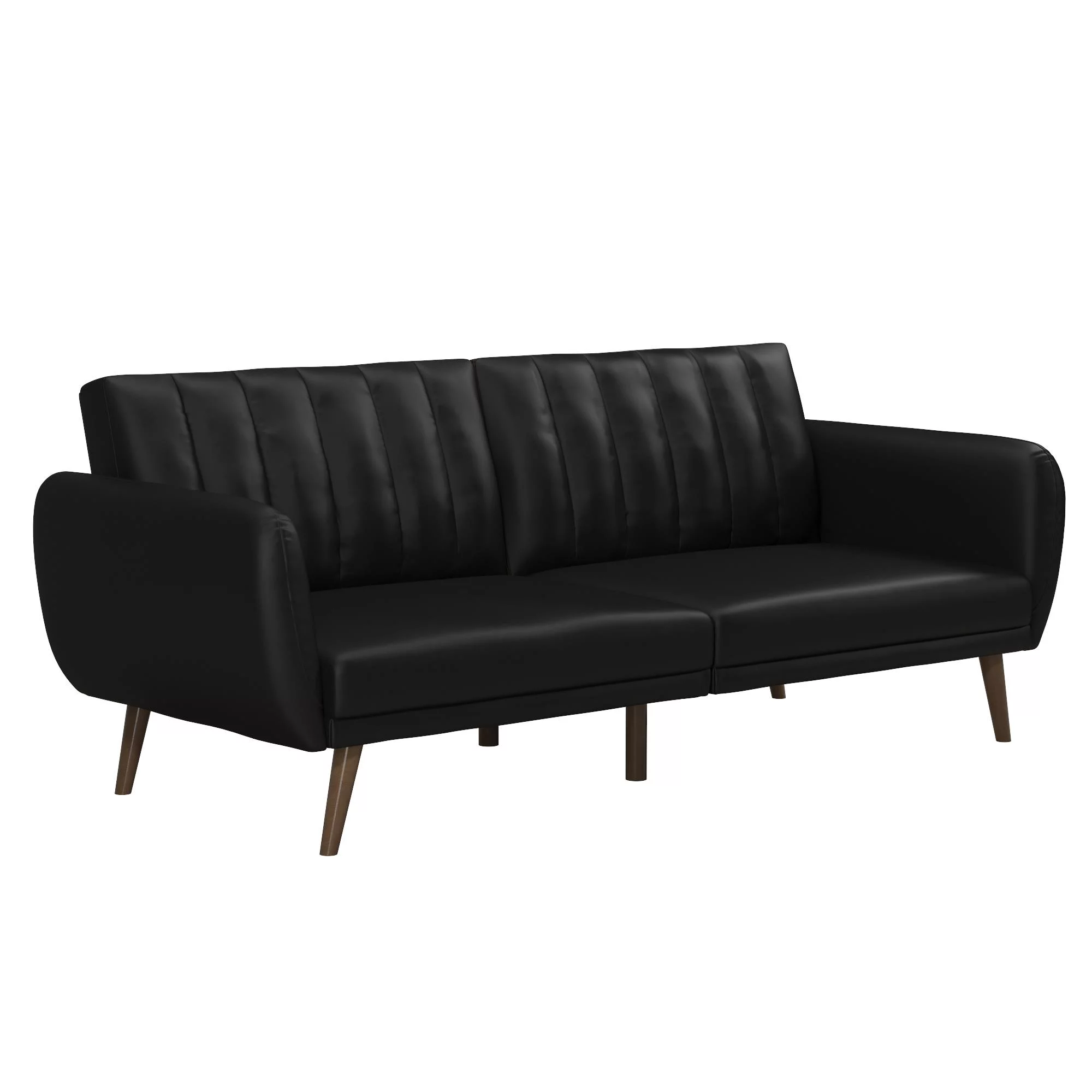 Novogratz Brittany Futon, Black Faux Leather