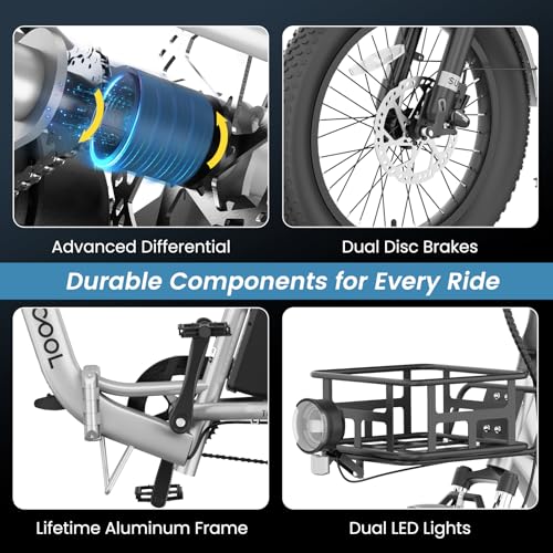 MOONCOOL Electric Tricycle for Adults, 500W/750W 48V 20" Folding Electric Trike Peak Power 1100W, 3 Wheels Electric Bicycle, Aluminum Frame Electric Tricycle with Large Basket and Removable Battery