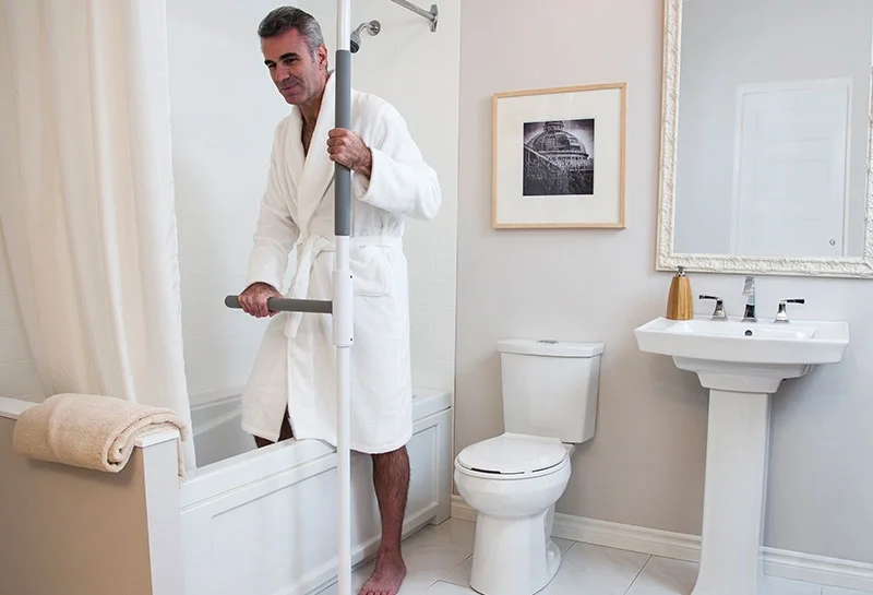 SuperBar, Floor to Ceiling Grab Bar (8Ft), Bathroom Security Transfer Pole for Adults & Seniors