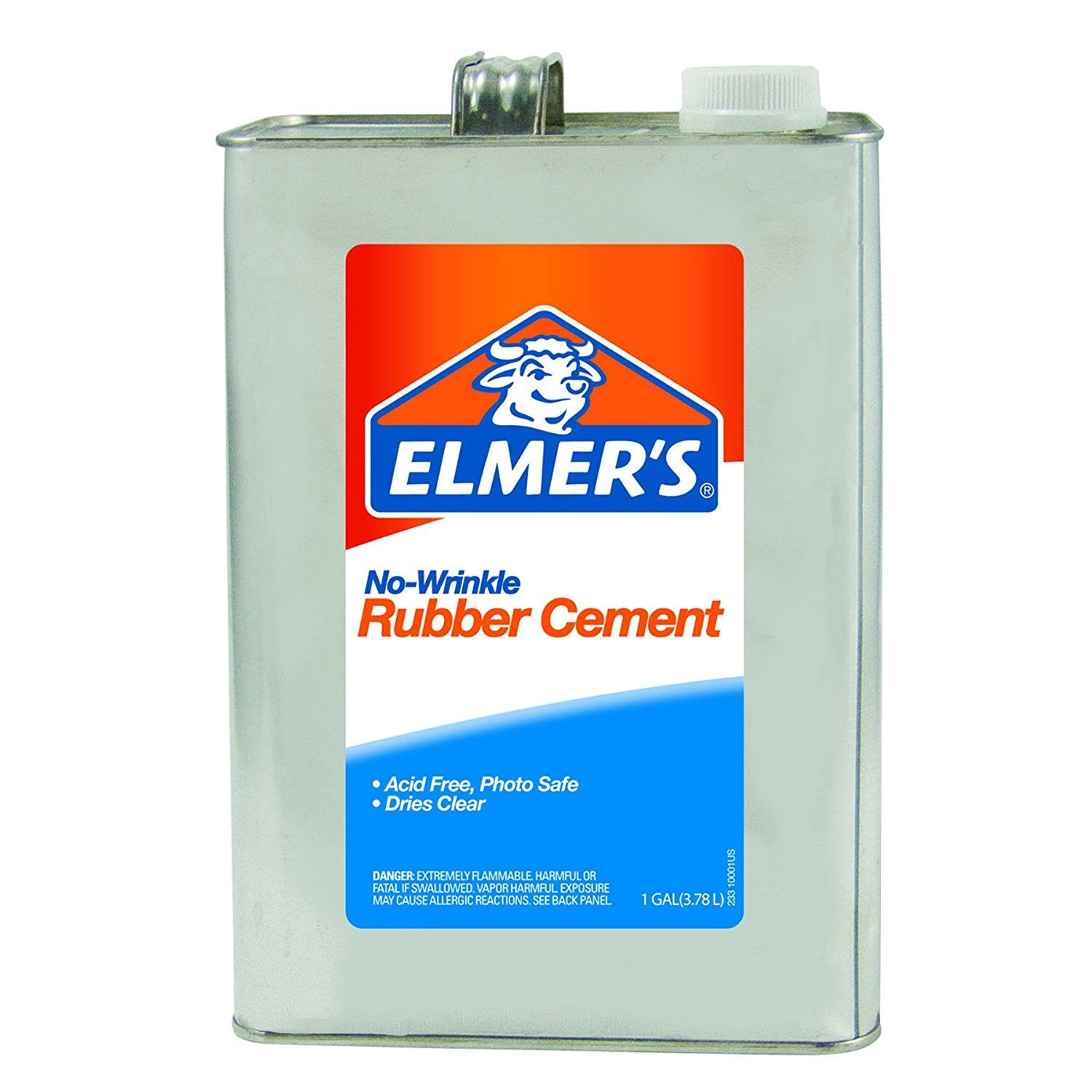 Elmers No-Wrinkle Rubber Cement, 1 Gallon, Clear (234)