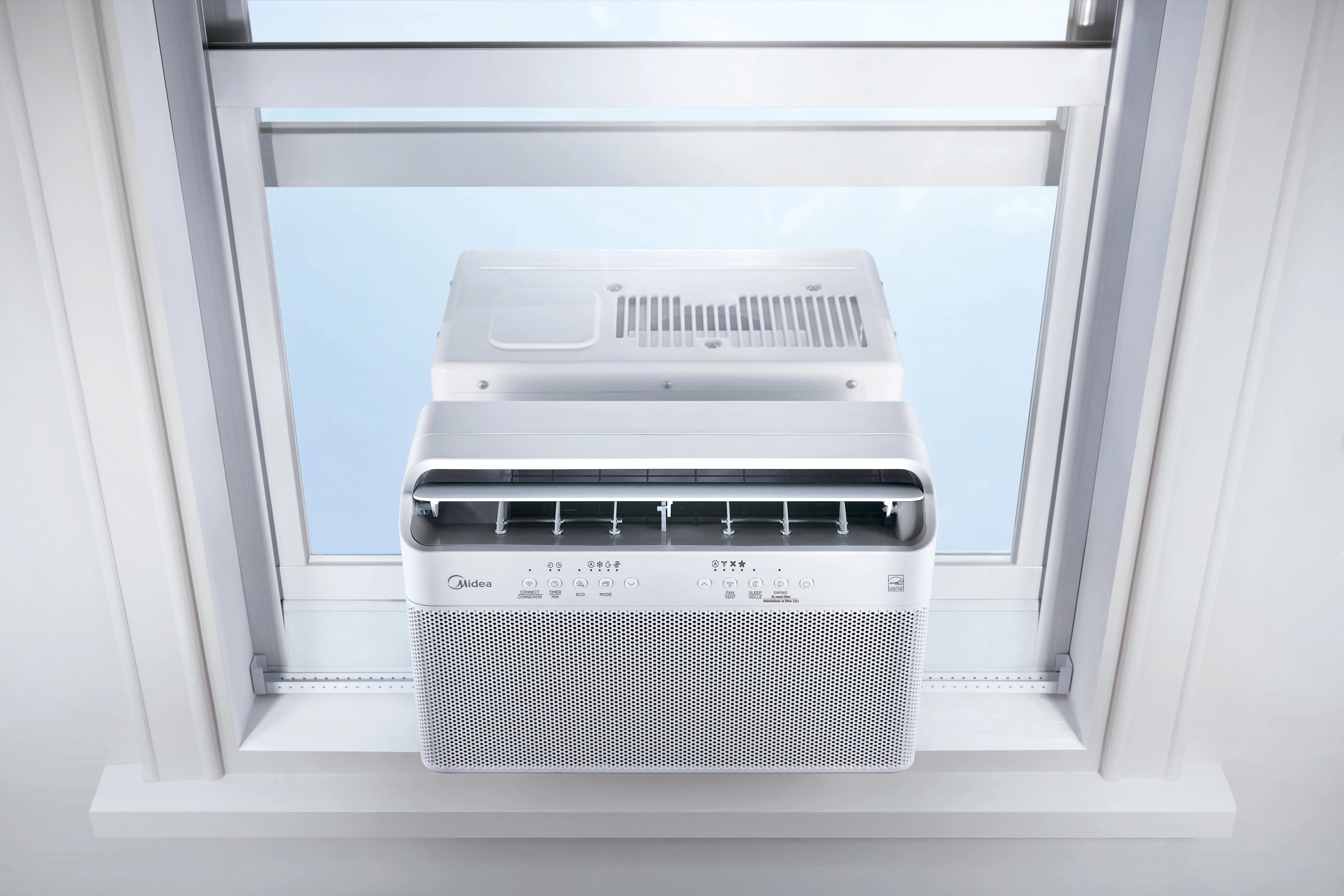 Midea 8,000 BTU Smart Inverter U-Shaped Window Air Conditioner, 35% Energy Savings, Extreme Quiet, Cools up to 350 Sq. ft., MAW08V1QWT