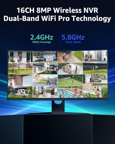 ANNKE 16CH 4K Wireless Security Camera System, Expandable 4K NVR with 4 X 8MP Outdoor Cameras, 2TB HDD, Dual-Band WiFi, Two-Way Talk, Human Detected, 24/7 All-Day Recording, IP66 Weatherproof, Alexa